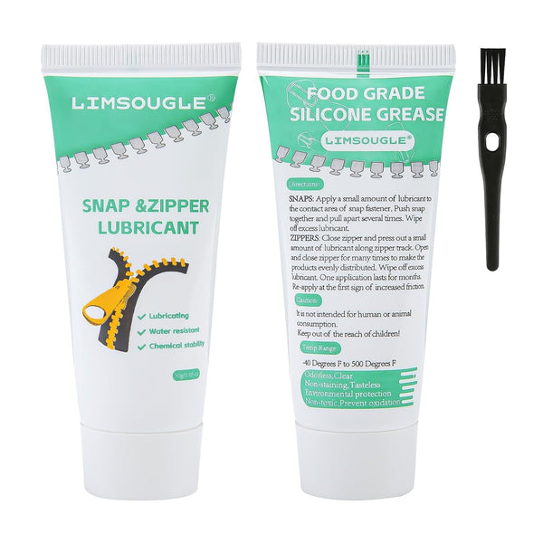 Limsougle Zipper Lubricant for Plastic & Metal - Non-Staining Lube Silicone Grease for