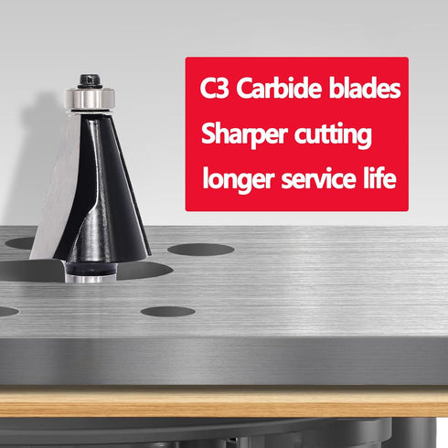 1/2 15 2-Flute Chamfer Router Bit Shank, Degree Carbide Chamfer Cut, Edge Forming Bevel Router Bit, Chamfer Bit Miter
