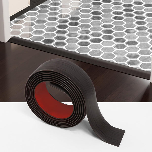 Floor Transition Strip - Self-Adhesive PVC Trim for Carpet to Flooring, Threshold