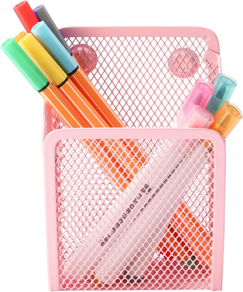 Magnetic Pencil Holder,Mesh Stainless Steel Pen Basket, Metal Writing Utensil Storage Organizer for Whiteboard,Blackboard,Kitchen, Locker, Home, or Office by Sanpaint