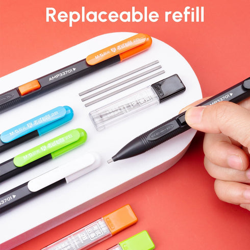 M&G 9 Pcs Mechanical Pencils Sets - 6 Mechanical Pencils, 3 Tubes of Lead Refills for Sketching and Drafting