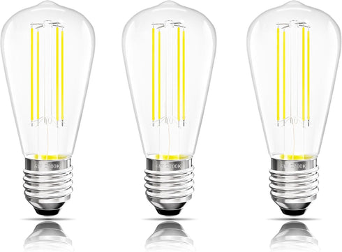 Edison Bulbs E26 Medium Base 2700K Soft White, 750LM ST19 Vintage LED