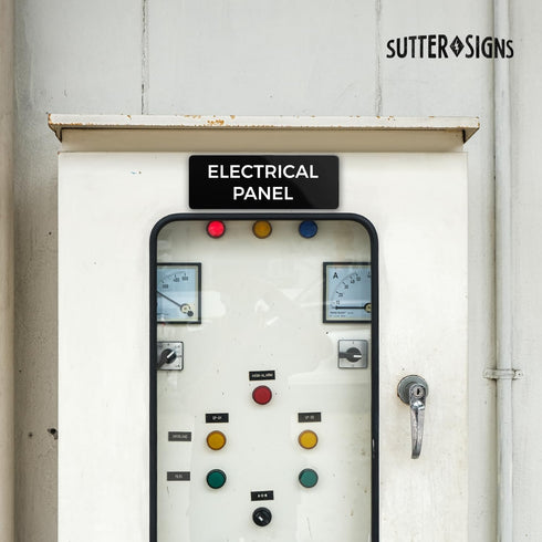 Electrical Panel Sign, Durable ABS Plastic with Full Adhesive Backing, 2x6" Sign for Door or Wall