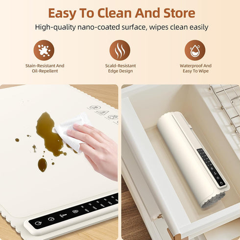 ASTHAN Countertop, 24 16 6 Settings, 6 248F, Food Warming Mat for x in, Temp Timer Modes, Child Lock, Buffet & Party