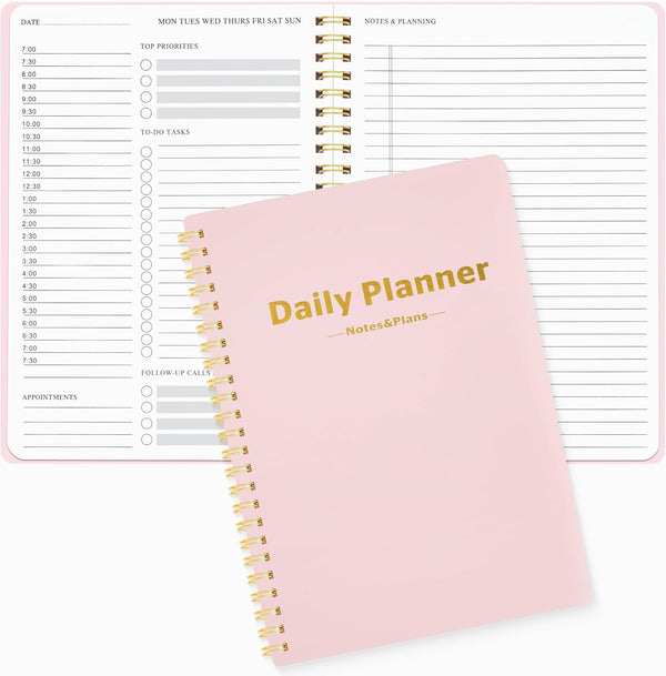 Daily Planner Notebook, 80 Sheets Undated Do List Planner 2024, 6.4"x8.4" Organizer for School/Office