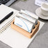Wood Business Card Holder Desk - 3 Grids Wooden Business Card Display Stand for Office and Home (3 Packs)
