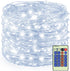 Decute 300Led 99FT Silver Wire Christmas Fairy String Lights Dimmable with Remote