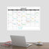 Large Undated Dry Erase Calendar for Wall - 1 Month, 40" x 30", Reusable Laminated with 8 Round Stickers