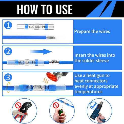 450PCS Solder Seal Wire Connectors, Self Soldering Heat Shrink Butt Connector for Marine Automotive