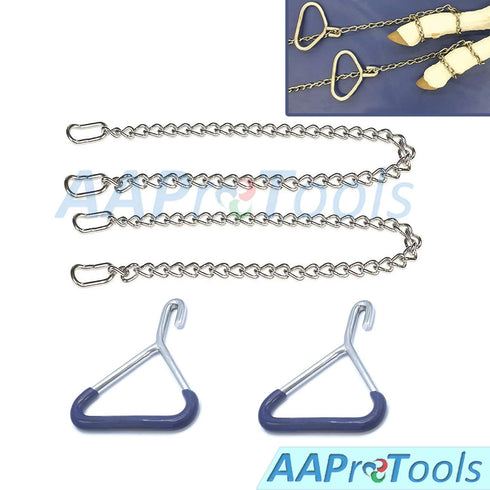 AAProTools Set (2 2 30Inch), Durable Cow OB Apparatus Leg Catch OB Handle & OB Chain Goat Forceps, Cattle Delivery
