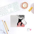 Black Cat MousePads for Desk Home Office,Personalized Mid Century Modern Minimalist Cat Mousepad for Home Office Gaming Working Computers Laptop,9.5x7.9 inches by QIYUHOY