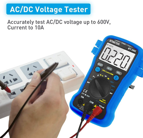 BTMETER BT-39K Multimeter with Case, 4000 Count Autoranging DMM for AC/DC Current