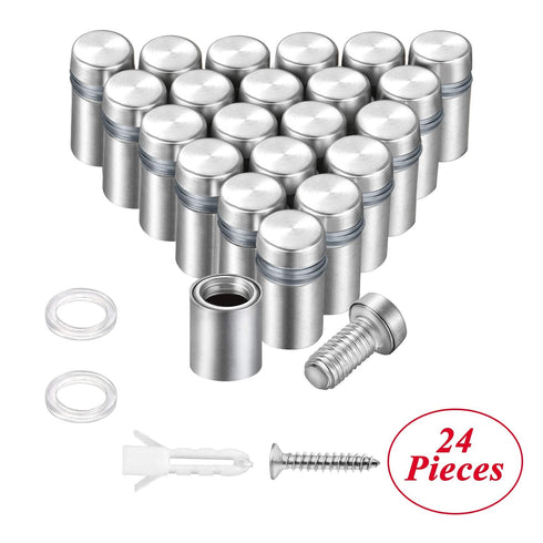 1/2 x 3/4 Inch Sign Standoff Screws, Stainless Steel Wall Standoff Mounts for Glass Acrylic Signs