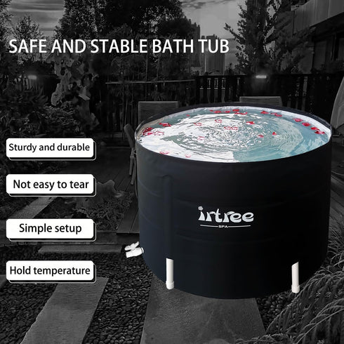 29.5" 21.6") Portable Adult Soaking Bathtub - Folding Cold Plunge Tub Barrel Bath Shower (Dia x H