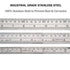 ZZTX Metal Straight Edge Ruler Set - Stainless Steel 6 Inch, 12 Inch, 16 Inch, Bulk Set of 3