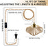 FEYAIM 2 16.7ft E26 E27 Bulb Pcs Plug in Pendant Light, Metal Lampshade with Switch, Light Base, Hanging Lights