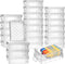 Suzile 25 Pcs Plastic Crayon Boxes - Snap Lids Crayon Storage Organizer, Stackable Crayon Container Bulk for Classroom