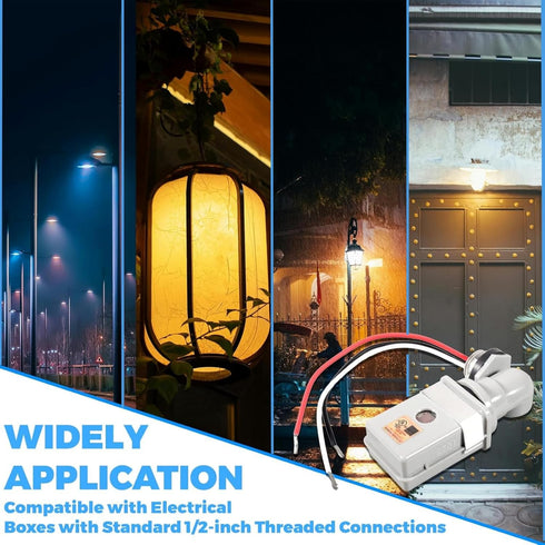 120VAC IP54 180 Photocell Sensor for Outdoor Lights, Dusk to Dawn Light Sensor, Waterproof Photoelectric Switch, Swivel