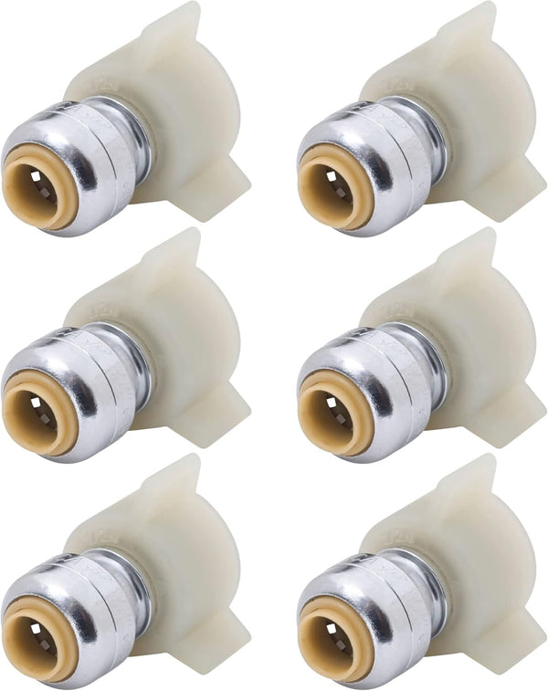 SharkBite 1/4 Inch x 7/8 Inch Ballcock Toilet Reducing Connector, Pack of 6, Push To Connect