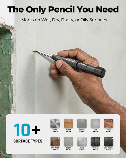 6 Pack CP3000 Set 78 Nicpro Carpenter Pencils with Sharpener, Mechanical Pencil with Refill, Heavy Duty Construction