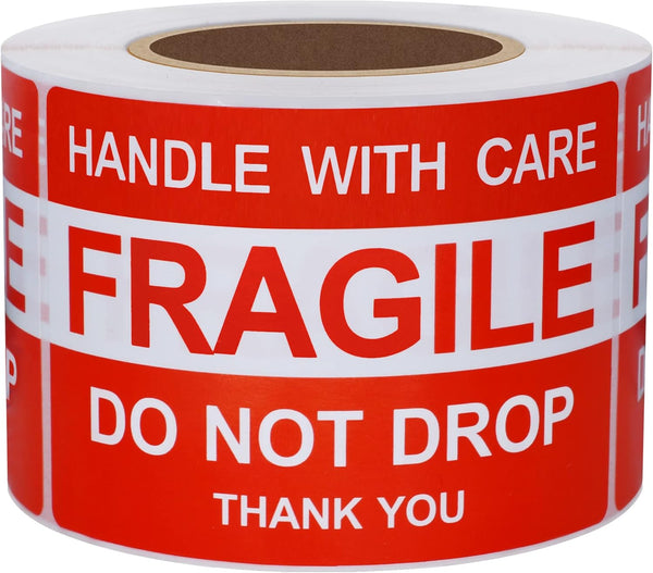 Hybsk Do Not Drop Thank You Fragile Stickers, Adhesive Label, 300 Per Roll