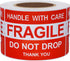 Hybsk Do Not Drop Thank You Fragile Stickers, Adhesive Label, 300 Per Roll