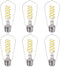 BORT Dimmable LED Edison Bulbs, 6W Vintage Light Bulb Equivalent to 60W, E26 5000K ST58/ST19, 6 Pack