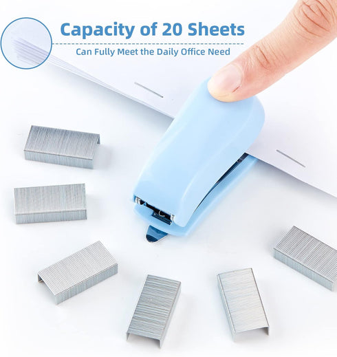 Stapler, 20-50 Sheets Capacity with Staples and Staple Remover Set, Desk Stapler Office Staplers (Blue, 20 Sheet) by EZWORK