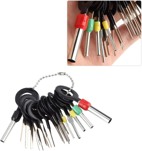 Terminal Removal Tool - 18Pcs Car Wire Harness Plug Terminal Extractor Kit for Connector Crimp Pin Removal