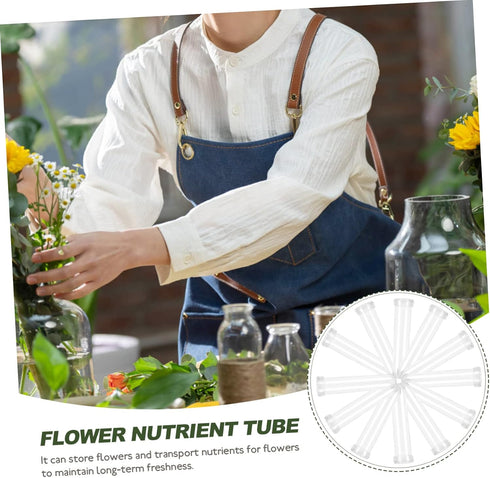 50pcs Transparent Flower Water Tubes for Fresh Flower Storage Premium Plastic Nutrient Vials for Floral Arrangements