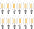 Lamsky E14 European Base Bulb LED Filament Candle Shape Light Bulb,Warm White 2700K