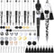 Colarr 12 Sets Beadable Pens, Bulk Bead Pens with Colorful Beads, Tassels, and Clasps for DIY Pens Making Kit for Kids