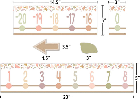 Teacher Created Resources Terrazzo Tones Bulletin Board Number Line (-20 to +120) (TCR7204)