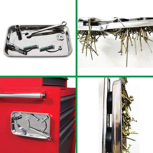 Magnetic Tray Set, 2PC Magnetic Tool Trays and Black Magnetic Wristband, Best Gift for DIY Handyman