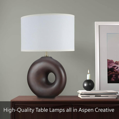 40039-2, 1-Light 19" Aspen Creative High Desk Lamp with Metal Lamp Shade and Rotary Switch, Modern Design in Black