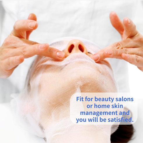 Betued 100pcs Gauze Mask, Disposable Mask, Gauze Face Mask Disposable Pre Cut Cotton Soft Mask for Skin Face Care