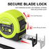 HAUTMEC 16Ft Tape Measure with Fractions 1/8, Heavy Duty Green Compact Case for Construction