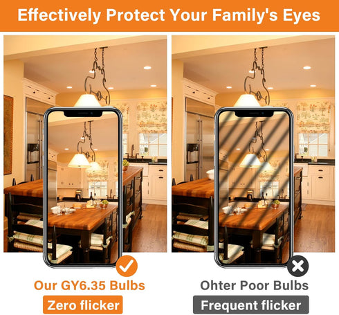 GY6.35 Bulb 120V 50W Bulb T4 GY6.35 2700K, 5W 500LM, GY6.35 Bulbs 5 Pack LED Halogen Equivalent, JC Type Bi-pin Base