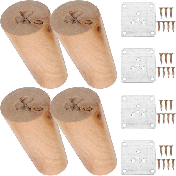 4pcs Solid Wood Furniture Legs Tilted Sofa Legs Feet Replacement Cabinet Dresser