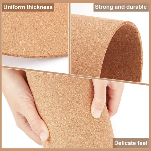 BENECREAT 6PCS Cork Sheet, 12x12inch Square Sand Brown Coasters for Bulletin Boards, Wall Decorations and DIY Crafts,