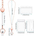 Zonon Retractable Badge Reel Lanyard with ID Holder for Women - Stainless Steel Necklace with 3 Name Badge Clips
