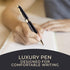 ZenZoi Matte Black & Gold Pen - Elegant Executive Rollerball Pen, Luxury Gift Set for Men, Women, Fine Point Gel Ink