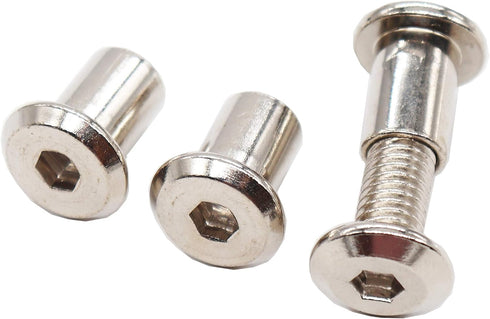 binifiMux 10-Set M8x16mm Countersunk Rivet Hex Socket Cap Bolts and Hex Head Barrel Nuts for Furnitures Cribs Chairs