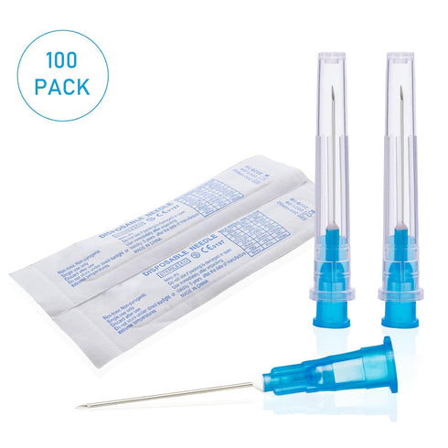 Pack of 100 Laboratory Tools, 23G Luer Lock 1 in