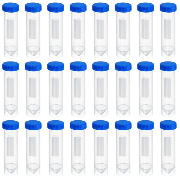 PATIKIL 50mL Plastic Test Tubes, 50 Pack Self Standing Centrifuge Tubes with Screw Caps