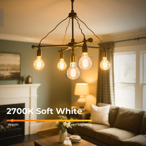 A19 Bulb Dimmable, 2700K E26 Bulb 6W, 60 A19 Bulb 90+CRI, 600LM, 12 Pack GvvooHome Clear Glass LED Edison Soft White