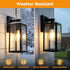 E26 SHINE HAI Dusk to Dawn Sensor Outdoor Wall Sconce, Exterior Porch Lantern Fixture with Socket & Glass Shade
