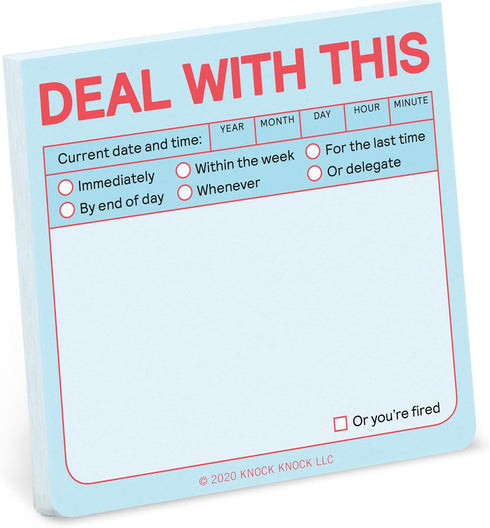 Knock Knock Deal with This Sticky Notes, Pastel Version, 3 x 3-inches Each, Pack of 8