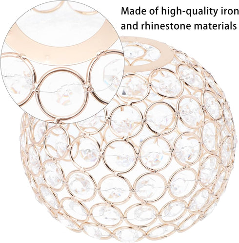 6.3 Inch Angoily Crystal Lampshade Iron Art Ceiling Light Shade Decorative Glass Lamp Cover for Pendant and Wall