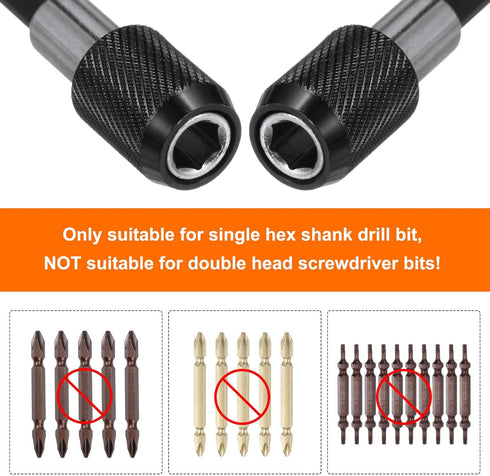 2pcs 100mm Magnetic Screwdriver Bits Holder, Quick Release Drill Bit Chuck Adapter with 1/4" Hex Shank